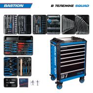 Набор инструментов "BASTION" в синей тележке, 204 предмета