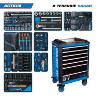 Набор инструментов "ACTION" в синей тележке, 327 предметов